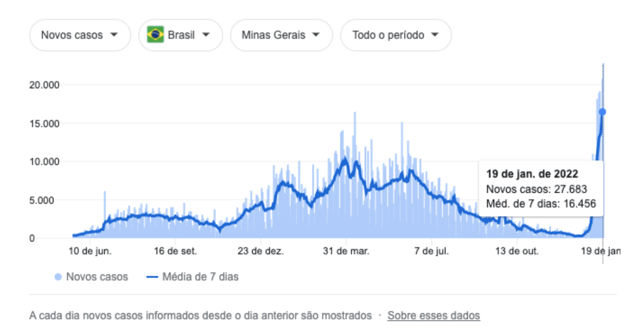 Grafico 2: novos casos de COVID19 em MG